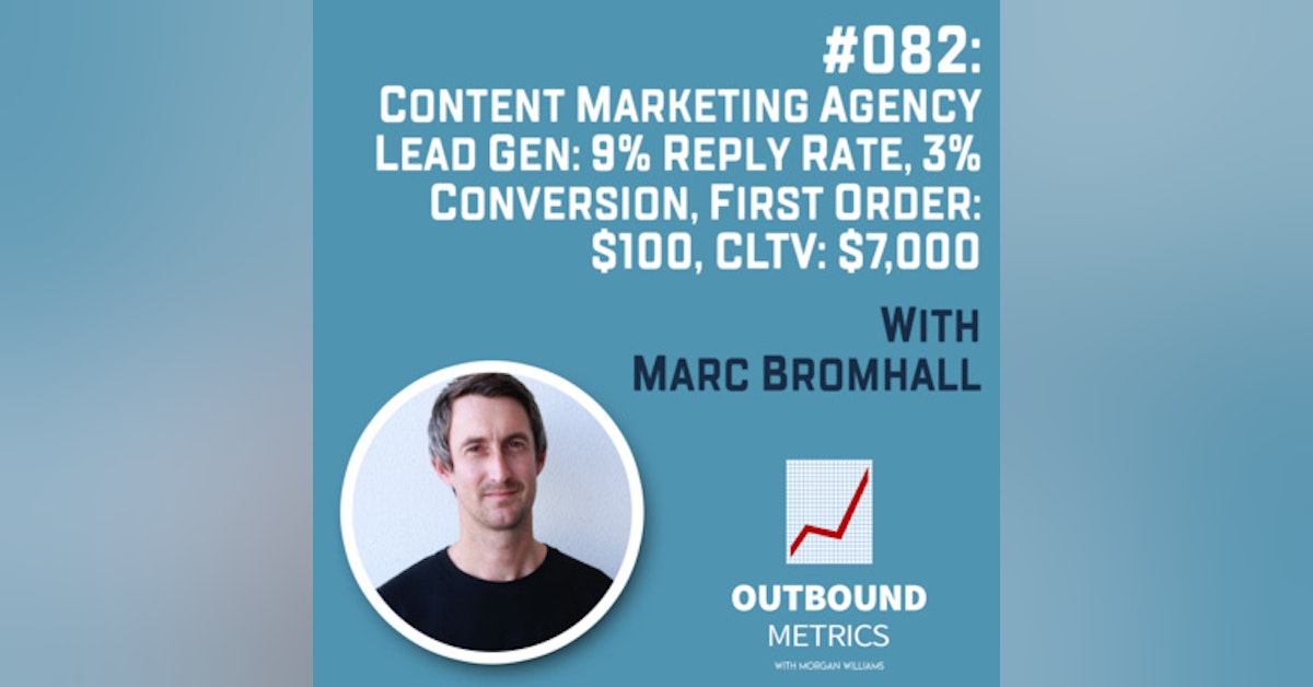 #082: Content Marketing Agency Lead Gen: 9% reply rate, 3% conversion, first order: $100, CLTV: $7,000 (Marc Bromhall)