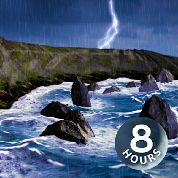 Rain + Thunder + Ocean Waves 8 Hours | Sleep, Study or Relax with Rainstorm White Noise Image