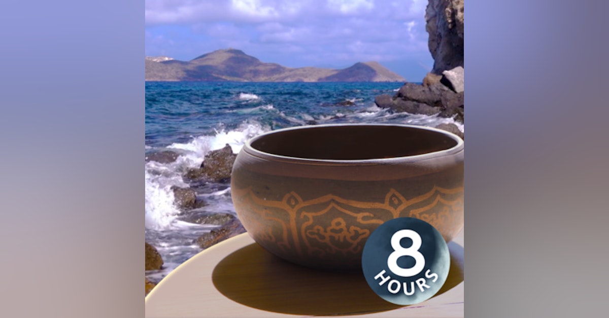 Tibetan Bowls + Ocean Waves 8 Hours | Music for Sleep, Studying, Meditation | White Noise