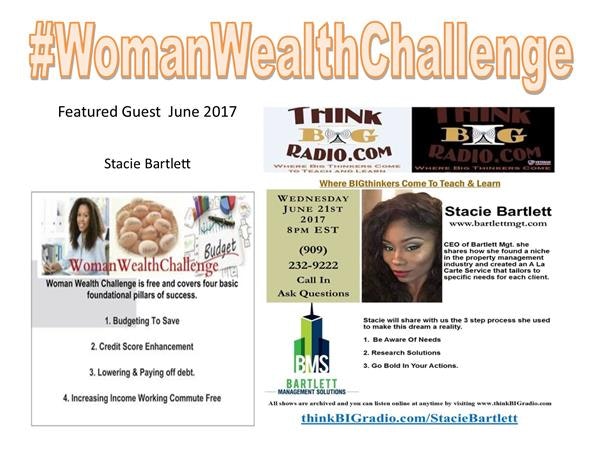 Woman Wealth Challenge Series: Guest Stacie Bartlett Ceo of Bartlett Mgt. Image
