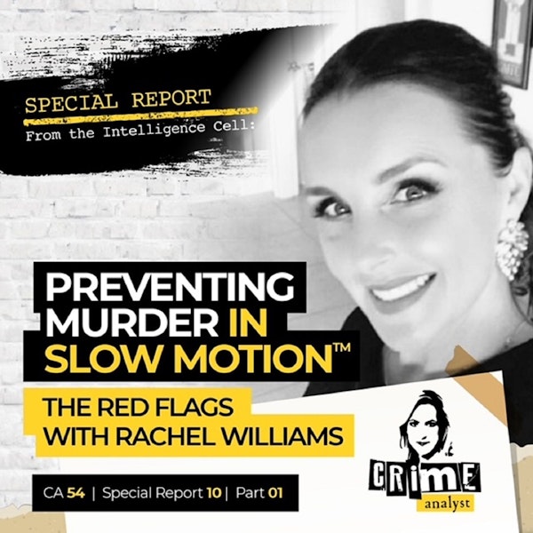 54: Special Report from the Intelligence Cell | Ep 54 | Preventing Murder in Slow Motion™: Red Flags with Rachel Williams, Part 1 Image