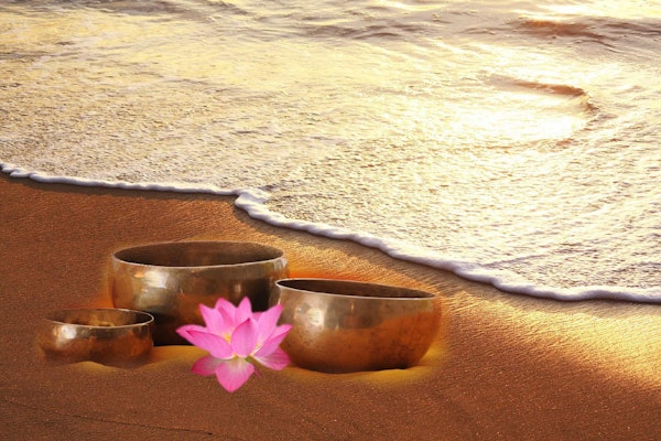 Healing Tibetan Singing Bowl Alpha Meditation By The Ocean Image