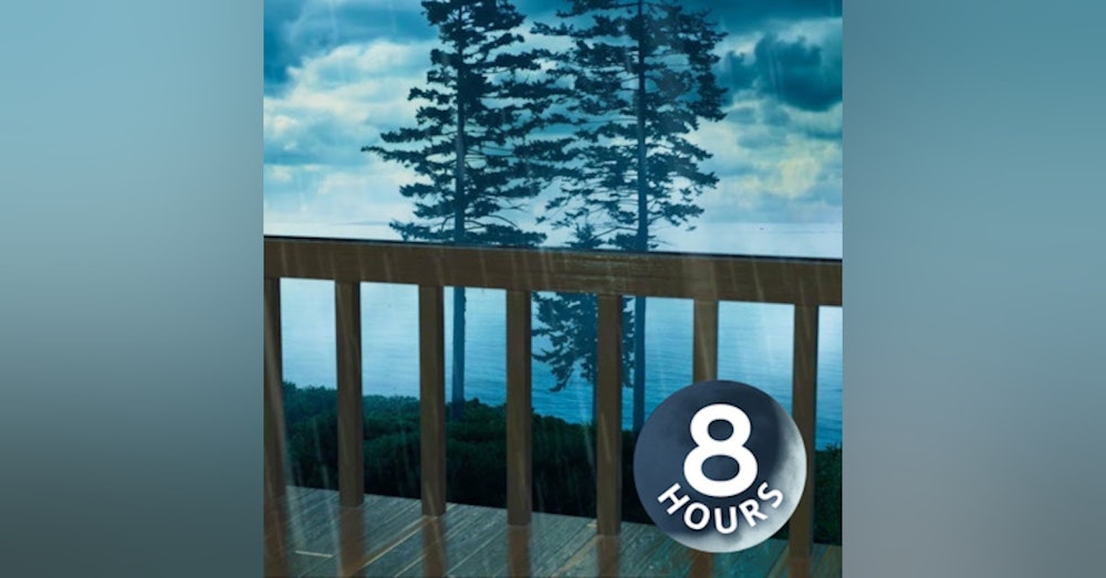 Rain on Deck with Ocean Waves 8 Hours | Focus, Relax or Sleep with White Noise Water Sounds