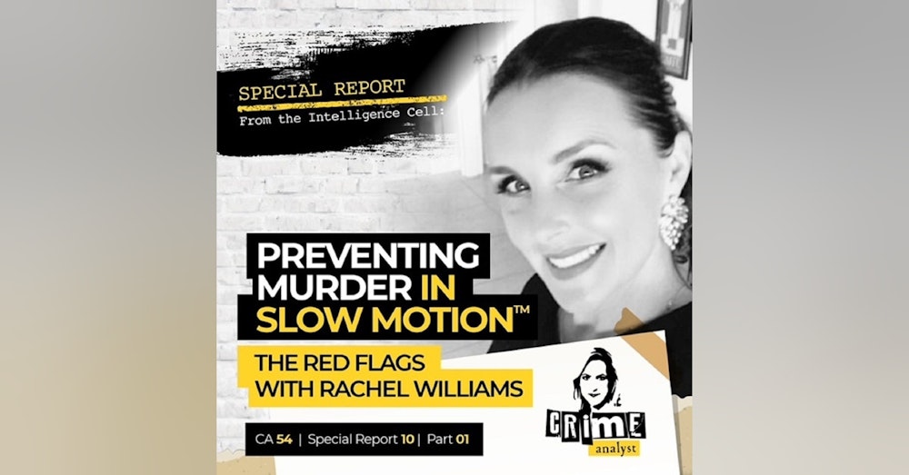 54: Special Report from the Intelligence Cell | Ep 54 | Preventing Murder in Slow Motion™: Red Flags with Rachel Williams, Part 1