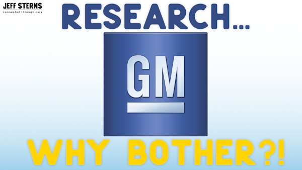 GM spent $1 million on research for the first time | WHY DIDN'T GM PAY ATTENTION TO THE RESULTS?!? Warren Browne Image