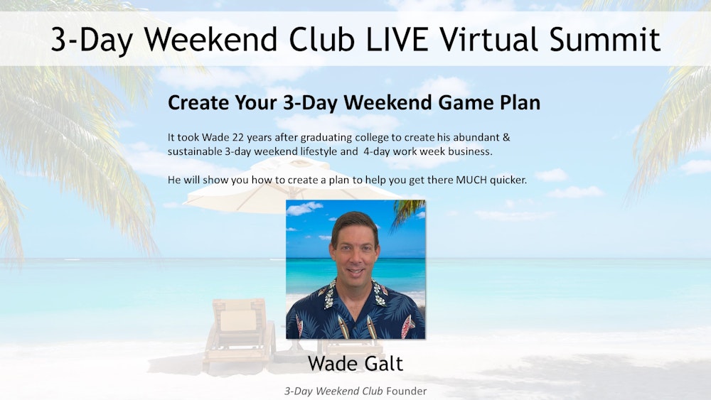 086 - Summit 01 - Create Your 3-Day Weekend Vision with Wade Galt