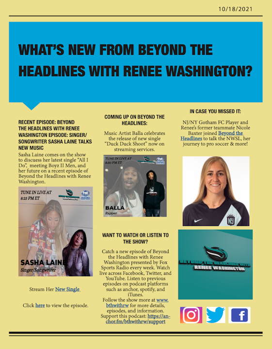 Hot New Music, Pro Soccer Players & More: Catch Up with the Latest on Beyond the Headlines with Renee Washington